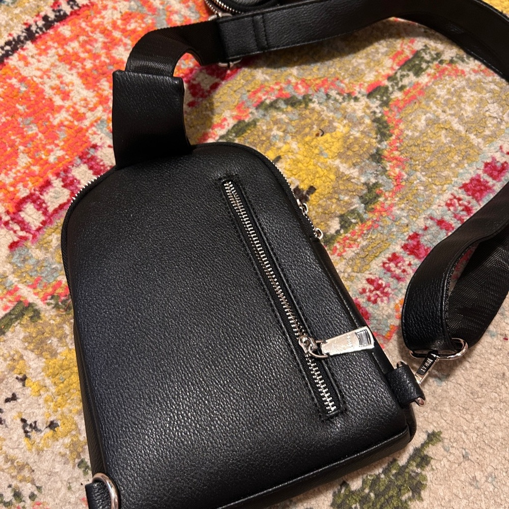 Amazon Anti Theft Black Leather Crossbody Sling Bag - Picture 6 of 15